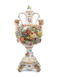 A Dresden Porcelain Urn