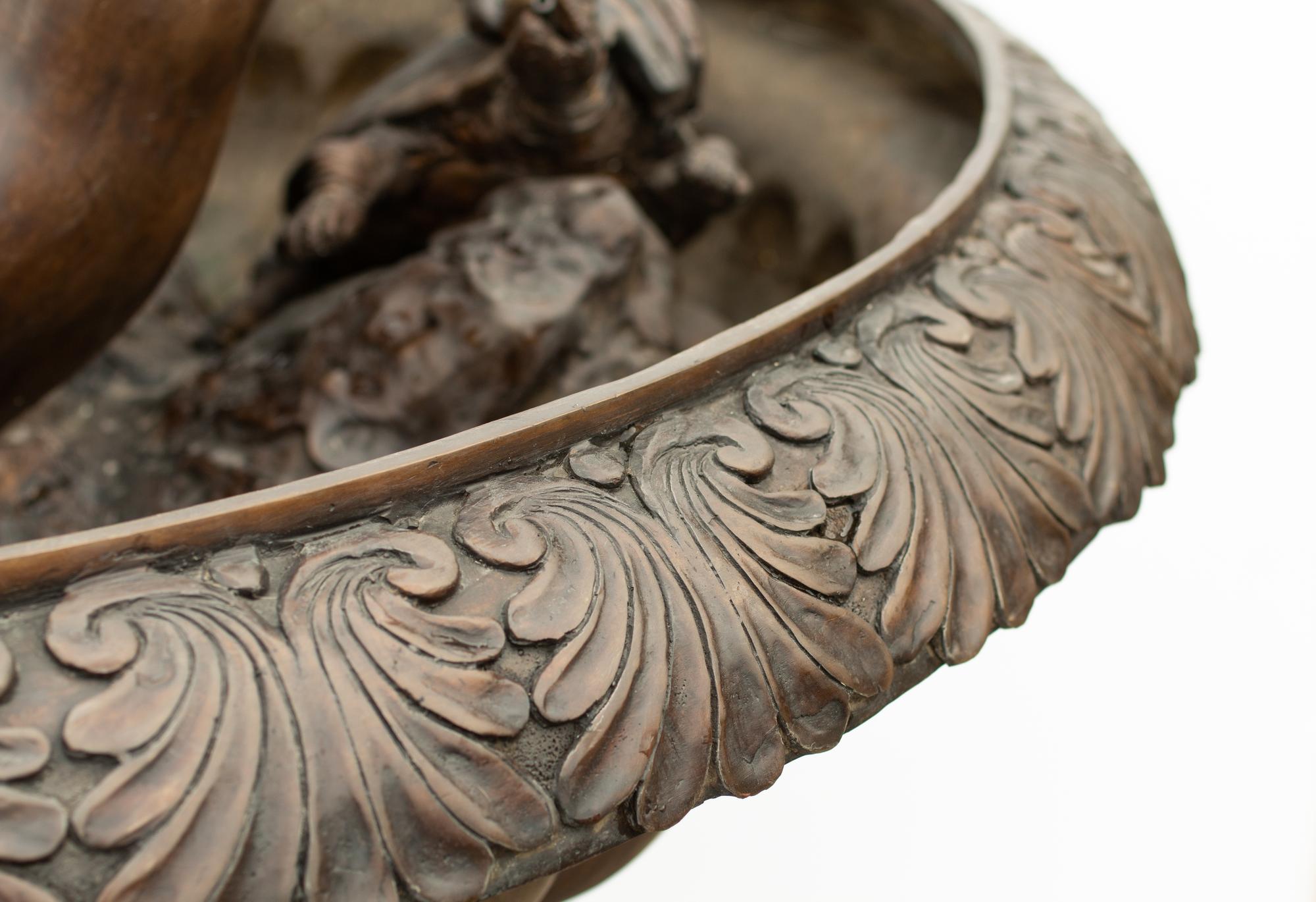 A Pompeiian Style Patinated Bronze Fountain