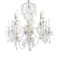 A Georgian Style Cased Glass Nine-Light Chandelier