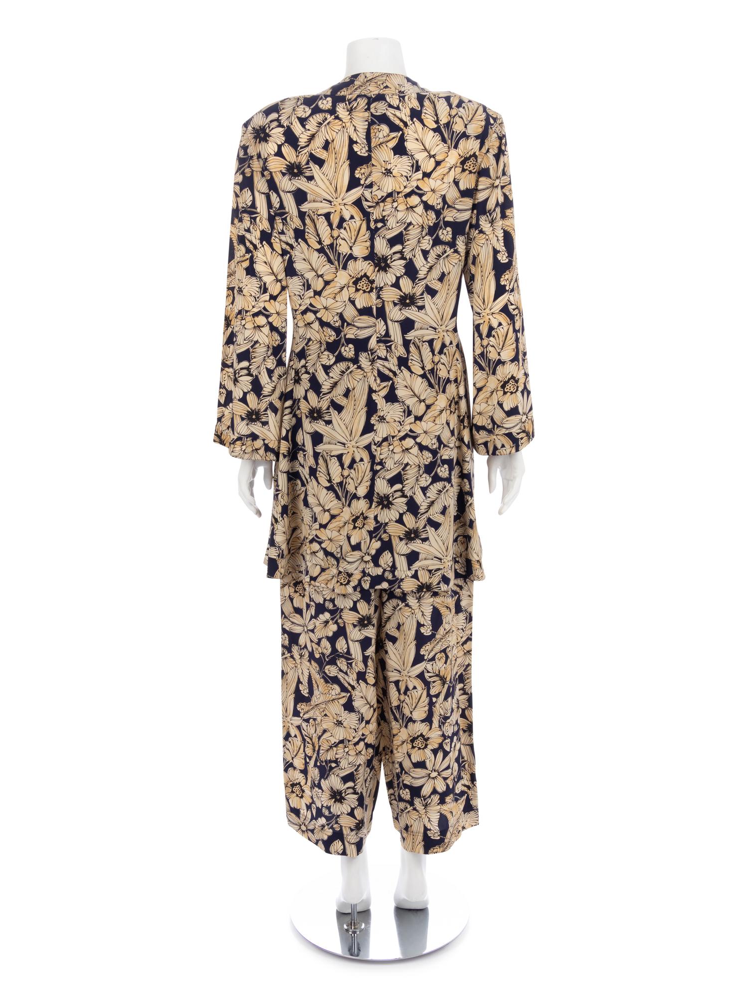Four Jean Muir Floral Pant Ensembles, 1980-90s