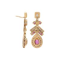 YELLOW GOLD, RUBY AND DIAMOND EARRINGS