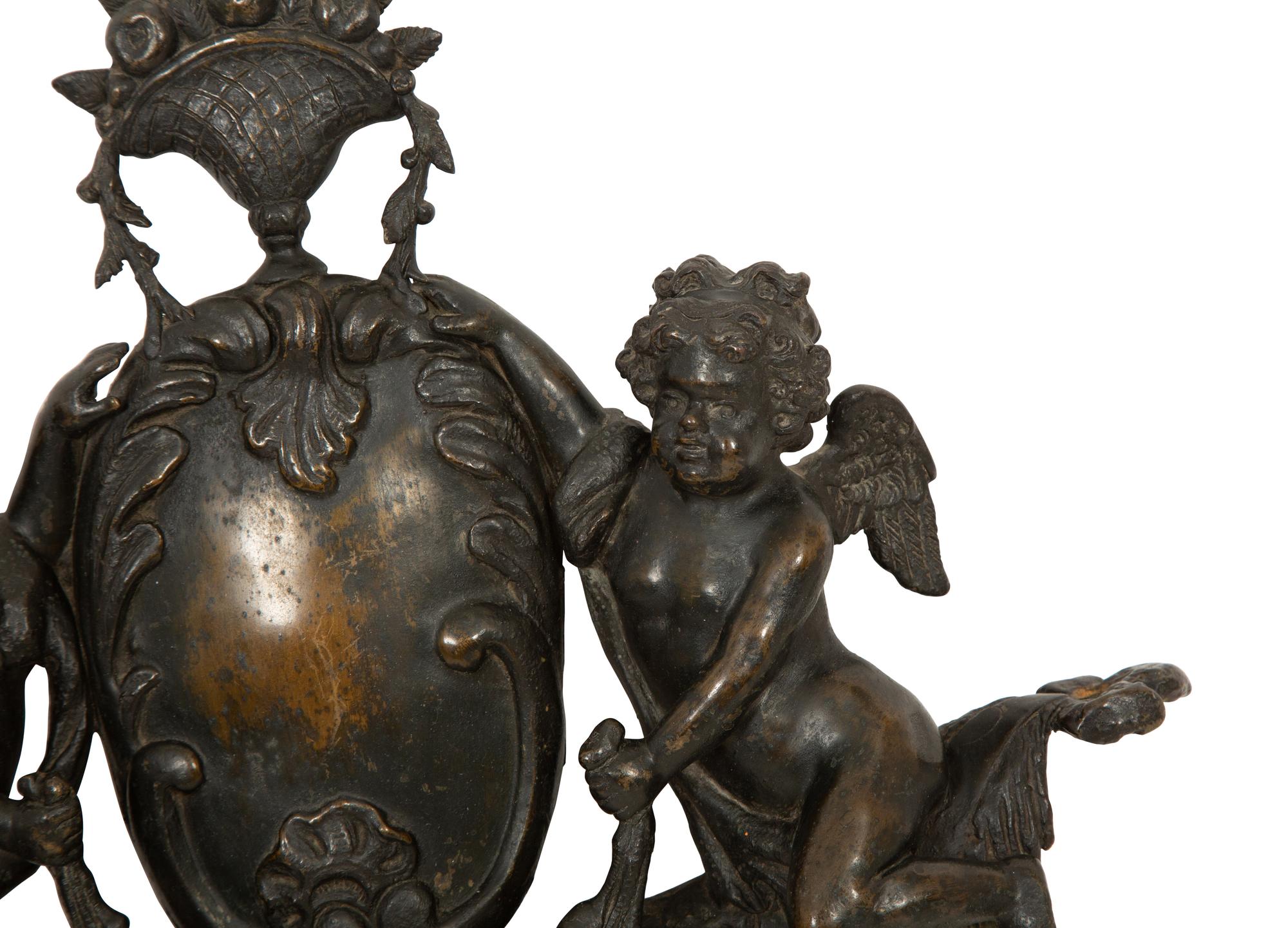 A French Patinated Bronze Architectural Ornament