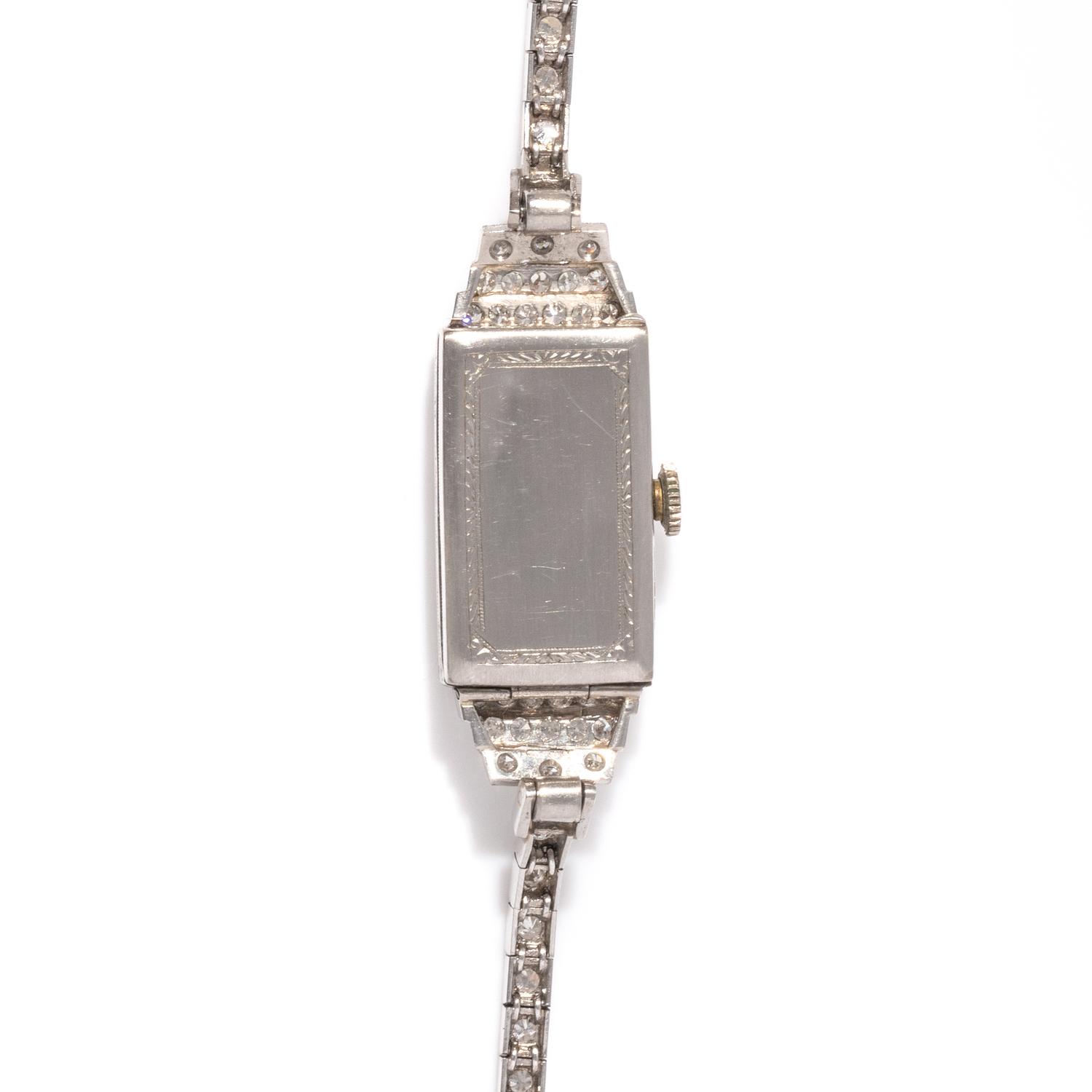 GLYCINE, PLATINUM AND DIAMOND WATCH