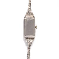 GLYCINE, PLATINUM AND DIAMOND WATCH