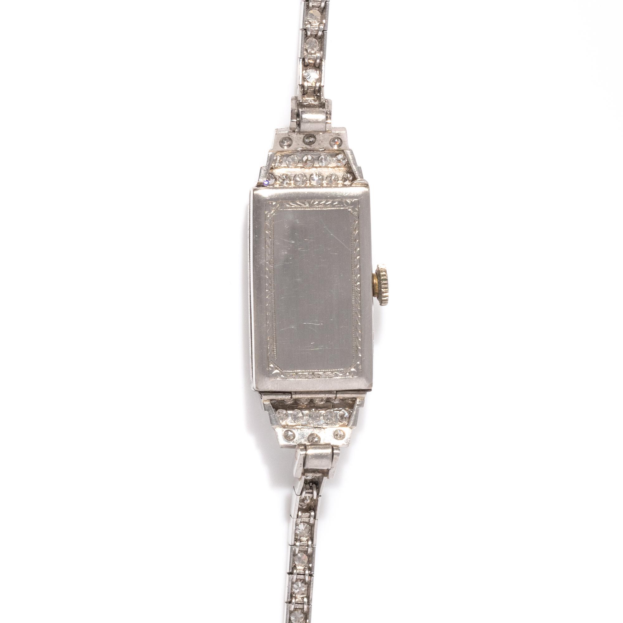 GLYCINE, PLATINUM AND DIAMOND WATCH