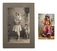 [NATIVE AMERICANS]. JONES, John Edward (1863-1922), photographer. Album containing 50 photographs of the San Carlos Indian Agency, including Apache civilians and police, agency buildings and dwellings, and scenic views. Ca 1904.