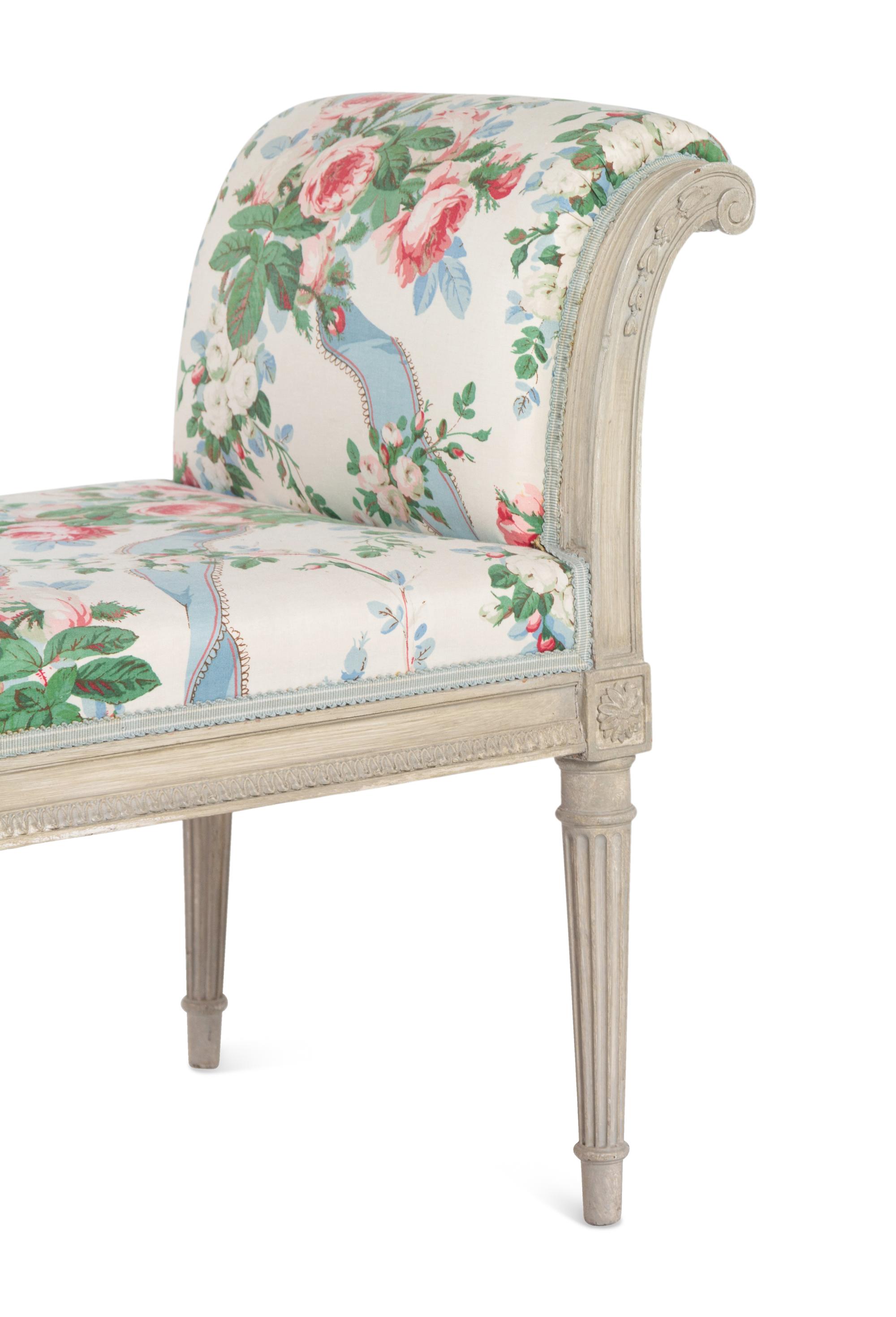 A Louis XVI Style Grey-Painted Window Seat