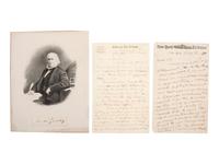 GREELEY, Horace (1811-1872). A group of 2 AlsS, comprising: