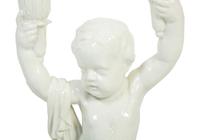 A Pair of Italian Creamware Figural Candelabra