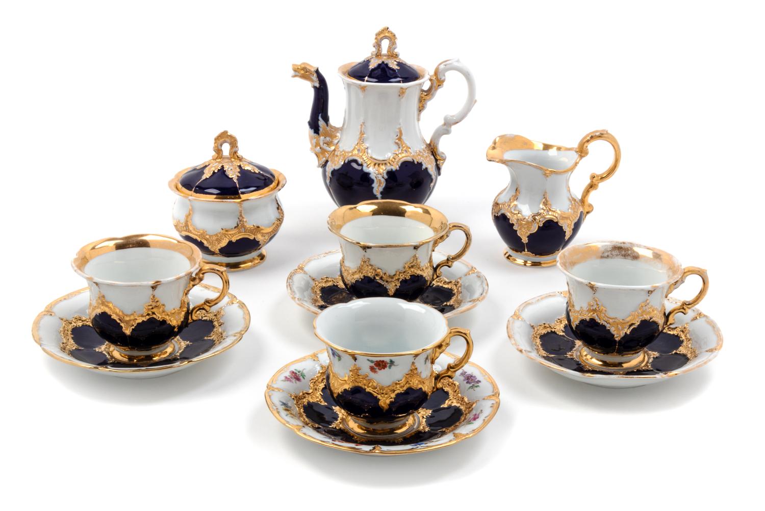 A Meissen Porcelain Tea Service Height of teapot 7 1/2 inches. — LATE 19TH/EARLY 20TH CENTURY