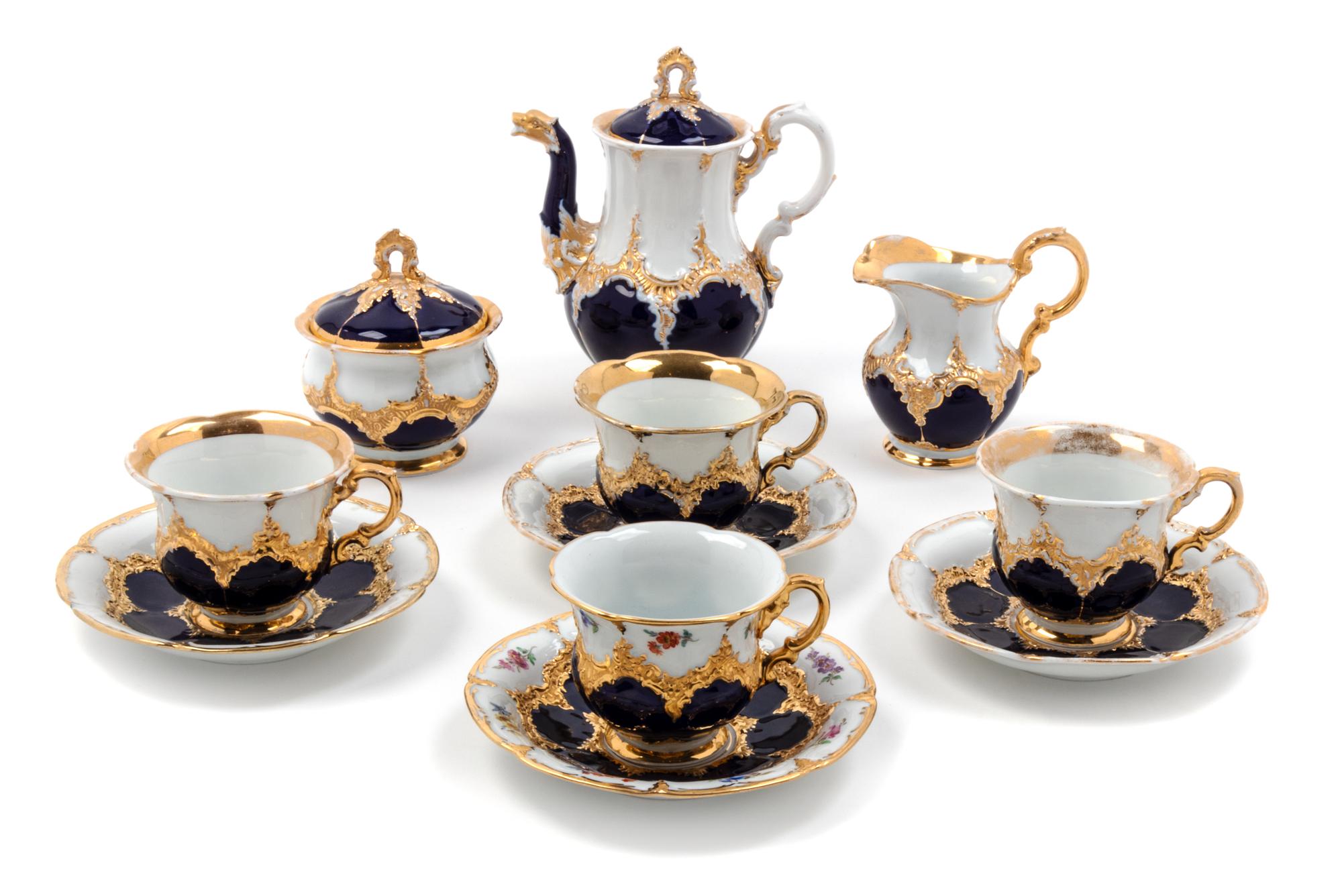 A Meissen Porcelain Tea Service Height of teapot 7 1/2 inches. — LATE 19TH/EARLY 20TH CENTURY