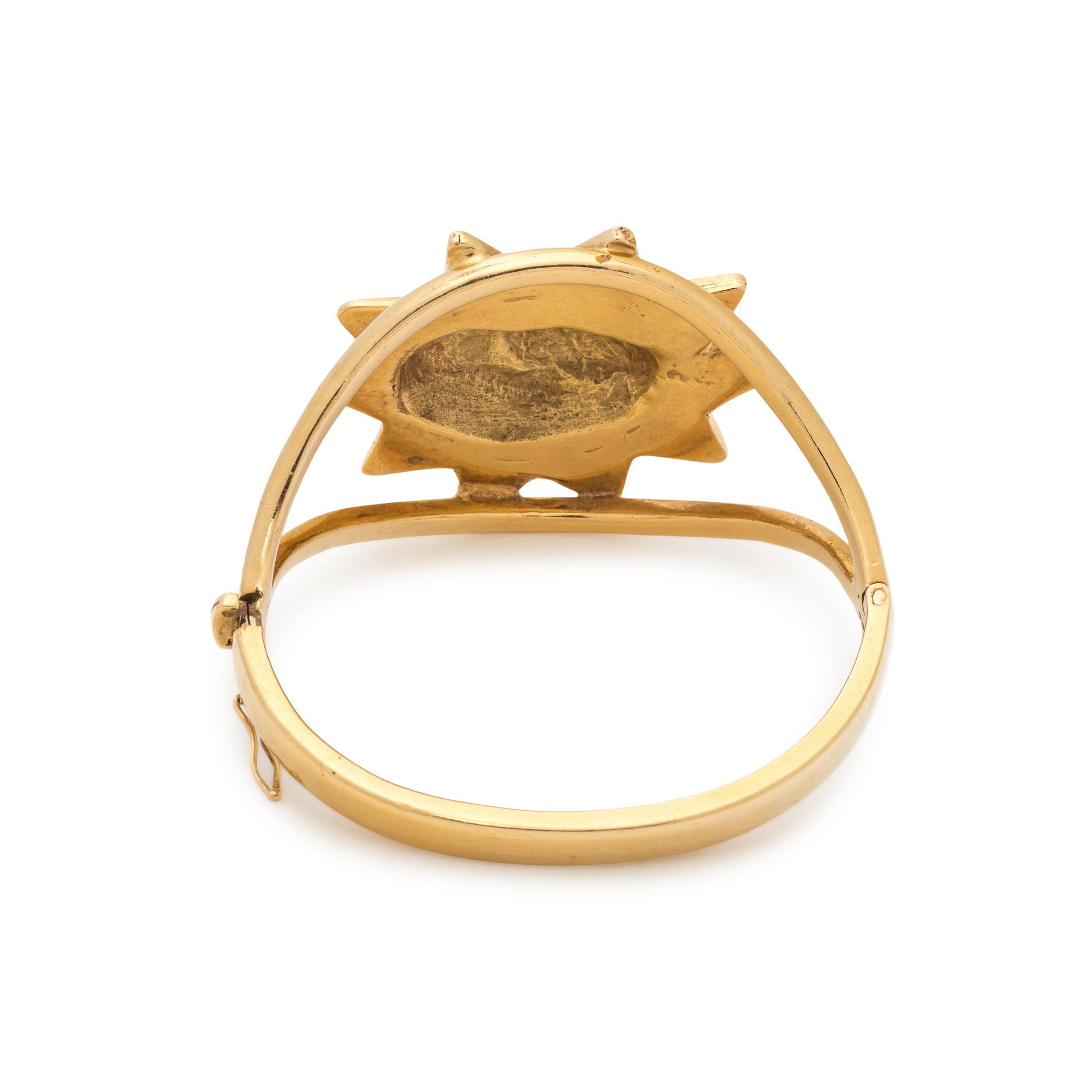 YELLOW GOLD SUN BANGLE BRACELET