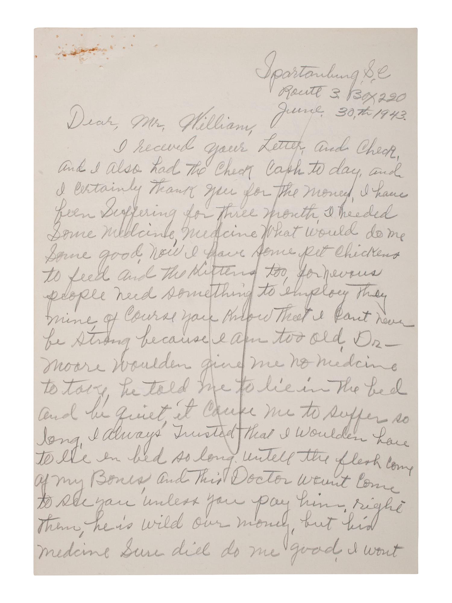 [SLAVERY] -- [RECONSTRUCTION]. Small archive of photographs and documents associated with Fannie "Cook" Sims (ca 1850-1943), a freed woman who worked as a domestic laborer in Chester County, South Carolina.