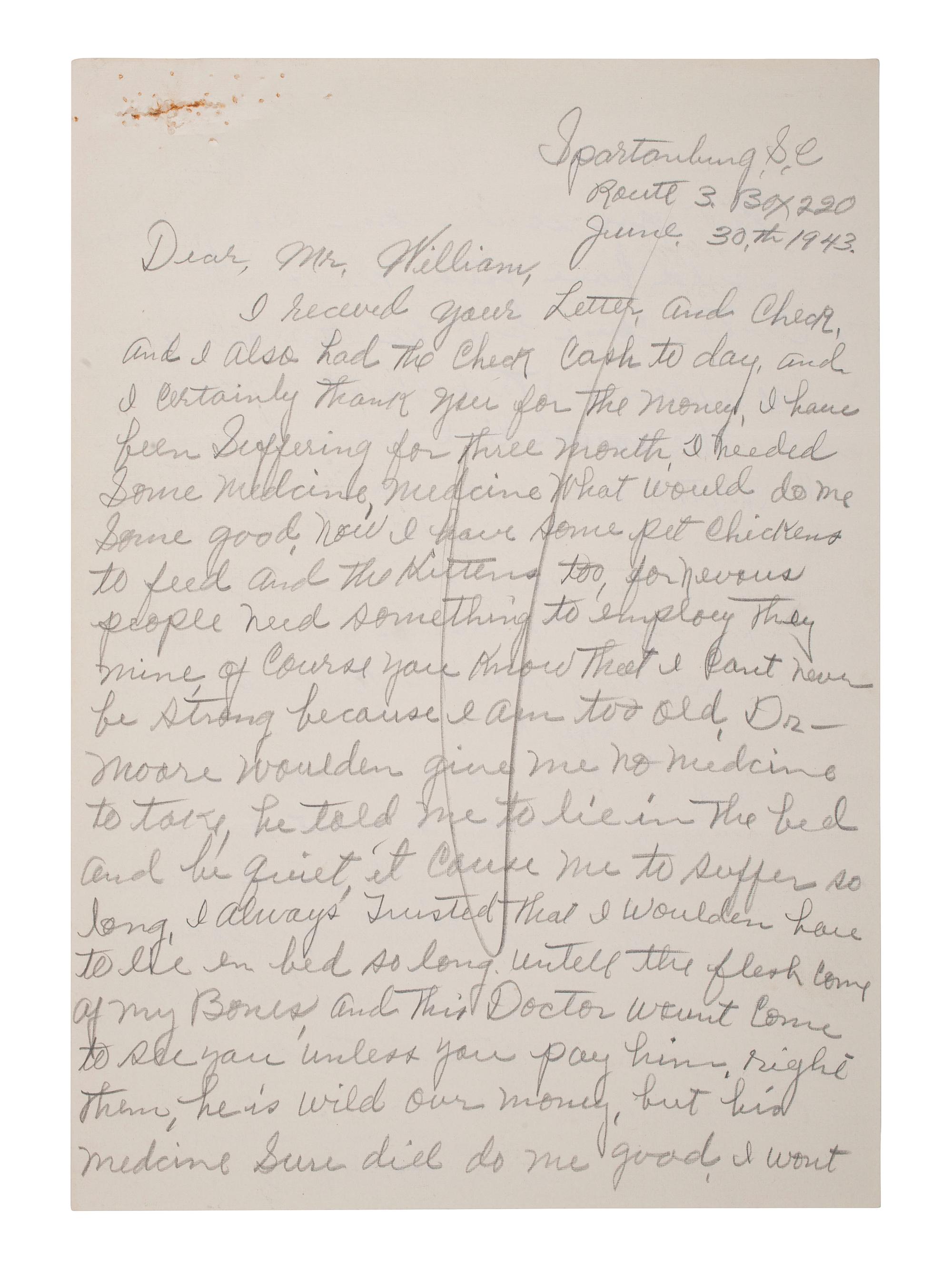 [SLAVERY] -- [RECONSTRUCTION]. Small archive of photographs and documents associated with Fannie "Cook" Sims (ca 1850-1943), a freed woman who worked as a domestic laborer in Chester County, South Carolina.