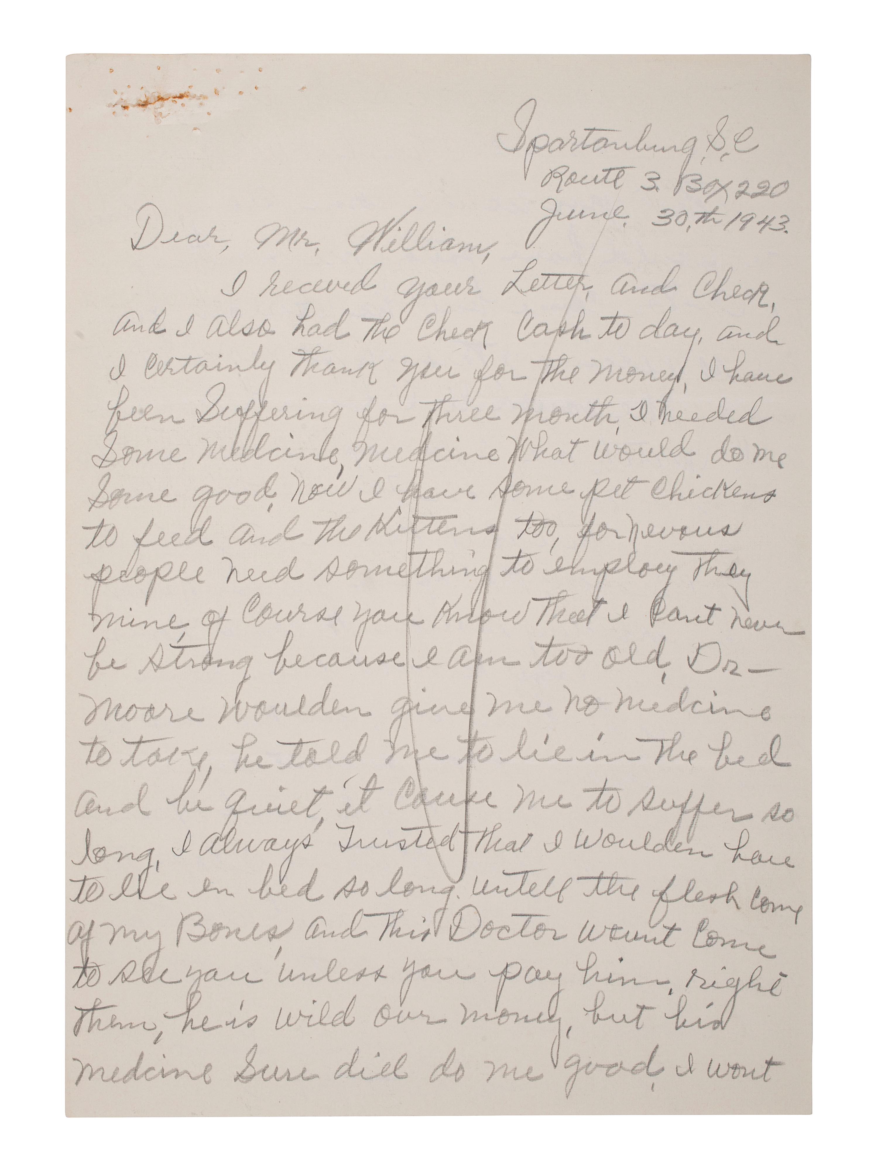 [SLAVERY] -- [RECONSTRUCTION]. Small archive of photographs and documents associated with Fannie "Cook" Sims (ca 1850-1943), a freed woman who worked as a domestic laborer in Chester County, South Carolina.