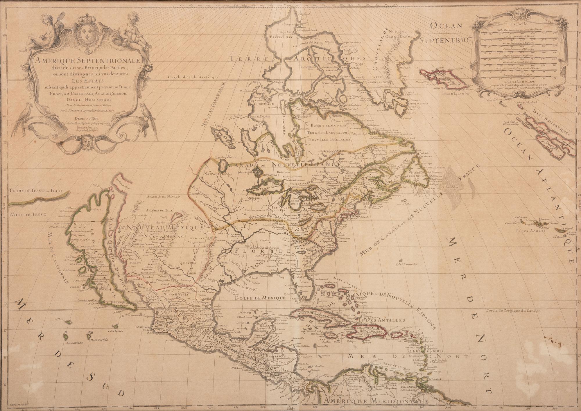 JAILLOT, Alexis-Hubert (1632-1712). Amerique Septentrionale divisee en ses principales parties . Paris, 1713.
