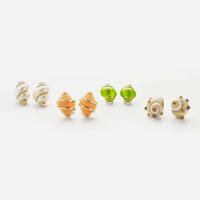 A Group of Shell-Themed Gold Earrings