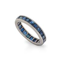 OSCAR HEYMAN, SAPPHIRE AND PLATINUM ETERNITY BAND