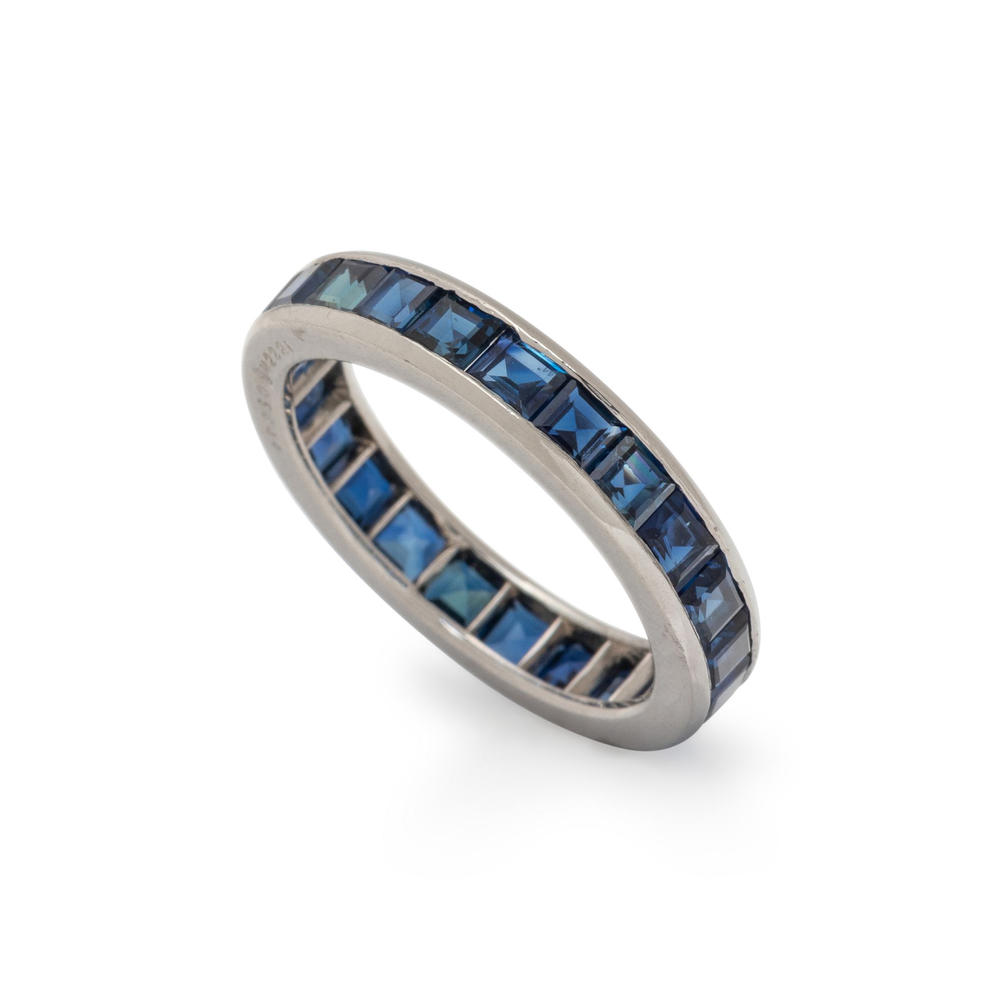 OSCAR HEYMAN, SAPPHIRE AND PLATINUM ETERNITY BAND