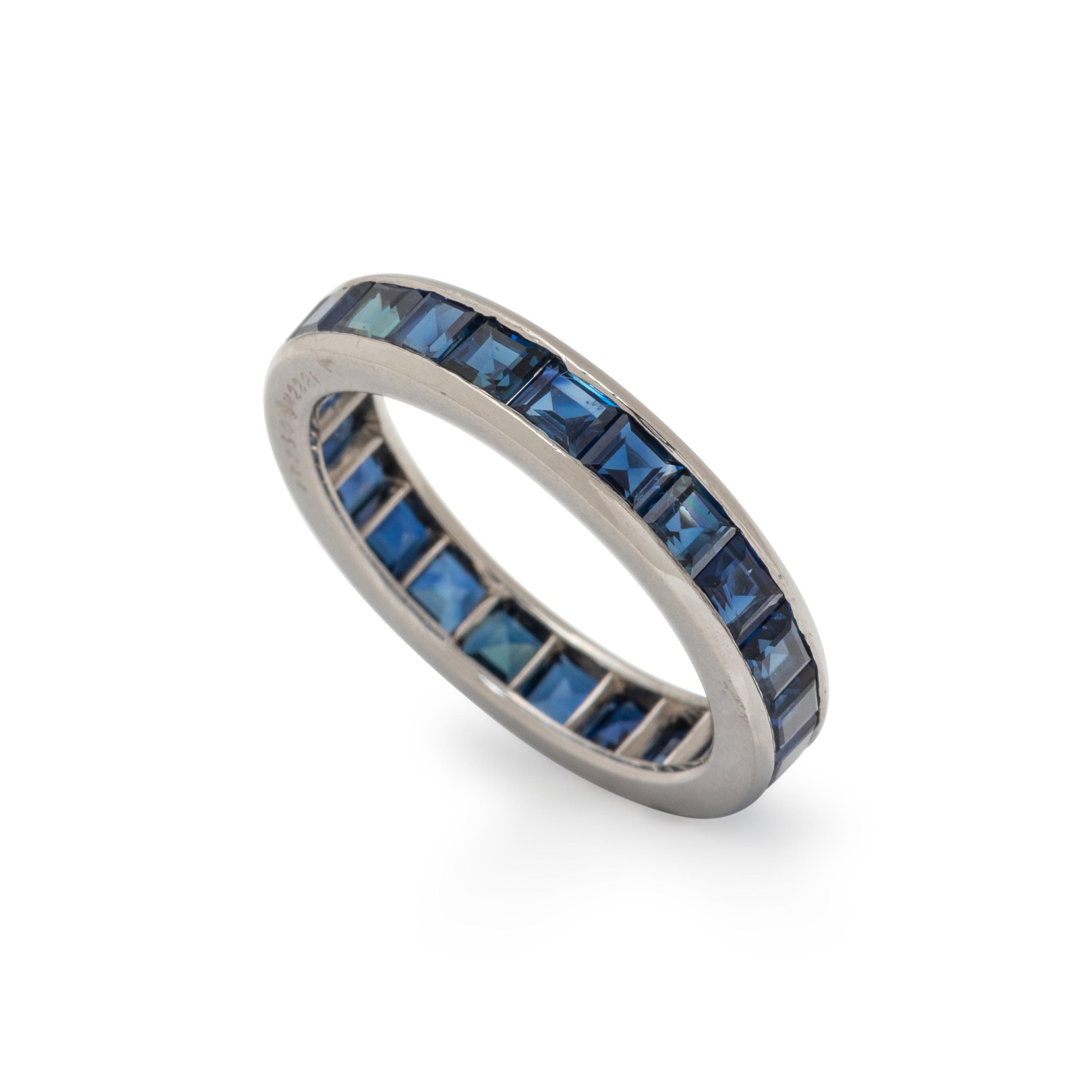 OSCAR HEYMAN, SAPPHIRE AND PLATINUM ETERNITY BAND