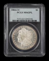 A United States 1884-CC Morgan Silver Dollar Coin