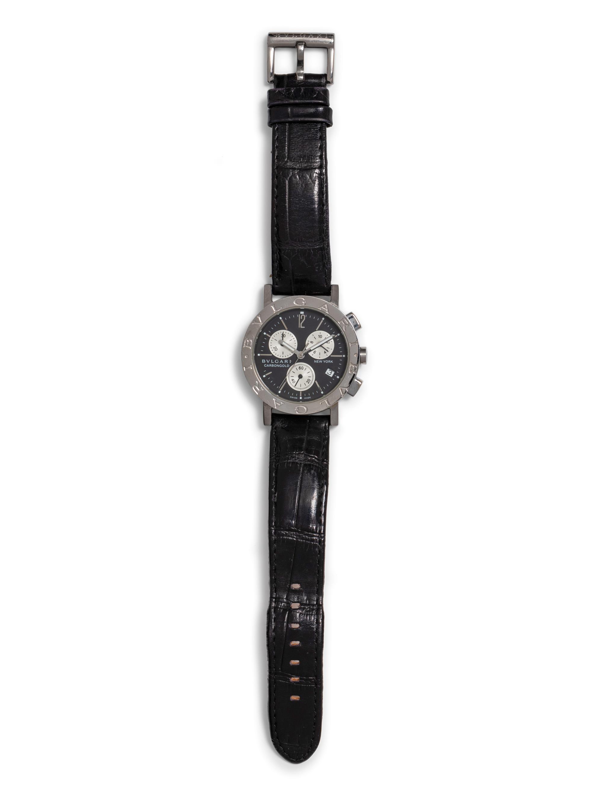 BVLGARI, STAINLESS STEEL 'CARBON GOLD NEW YORK' WRISTWATCH