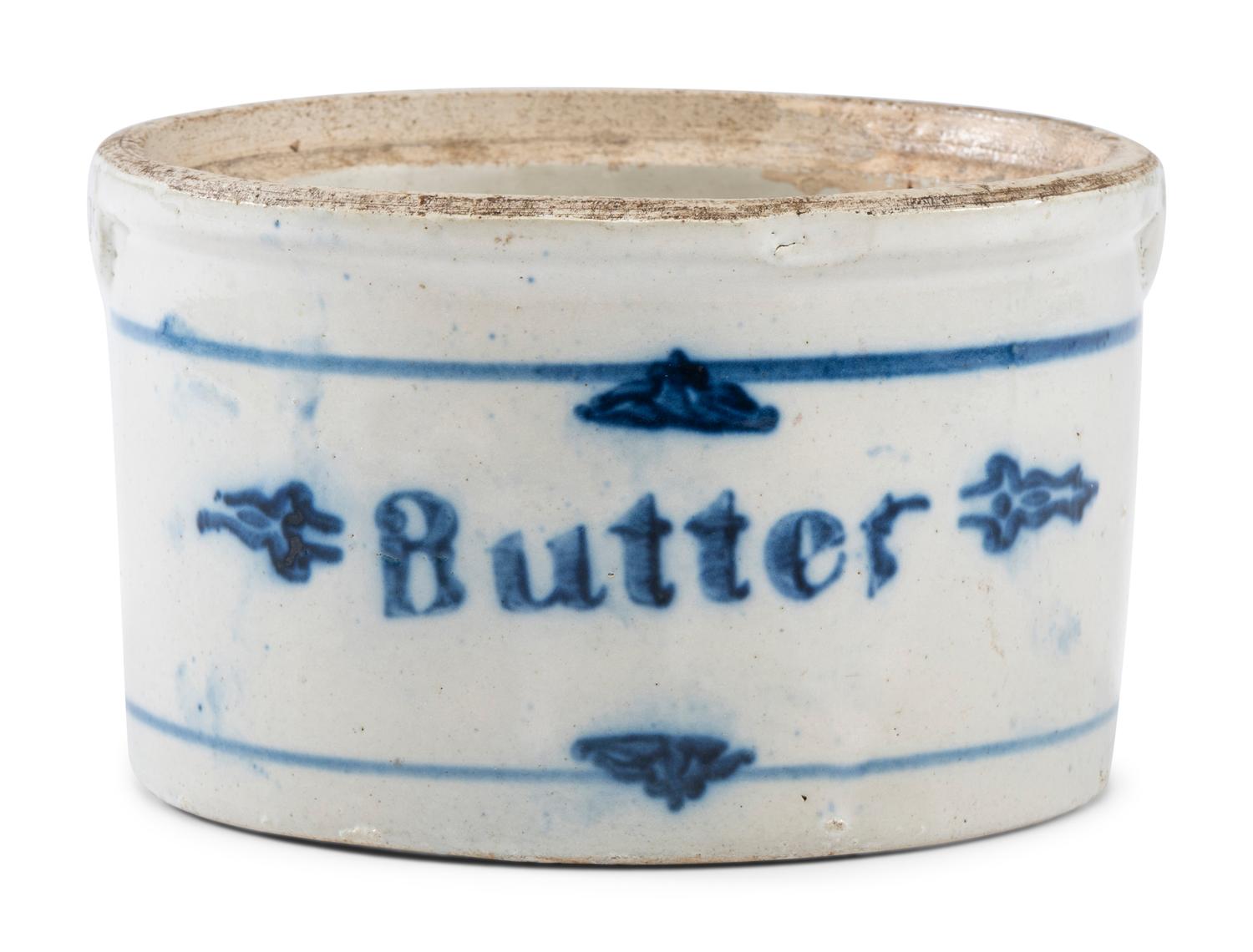 A Stoneware Butter Crock