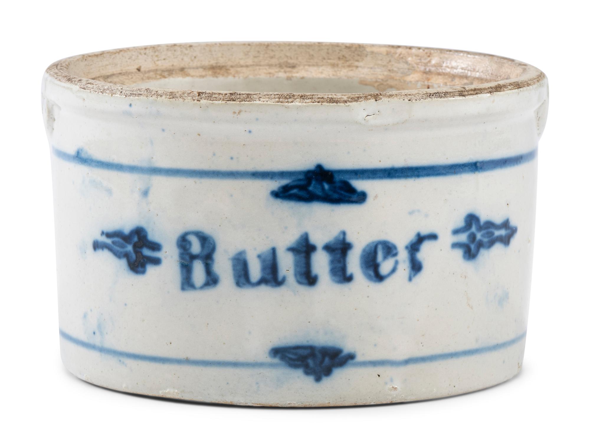 A Stoneware Butter Crock