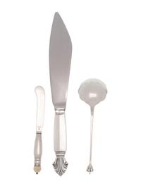 Three Danish Silver Flatware Articles