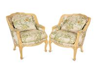 A Pair of Louis XV Style Painted Duchesses Brisees