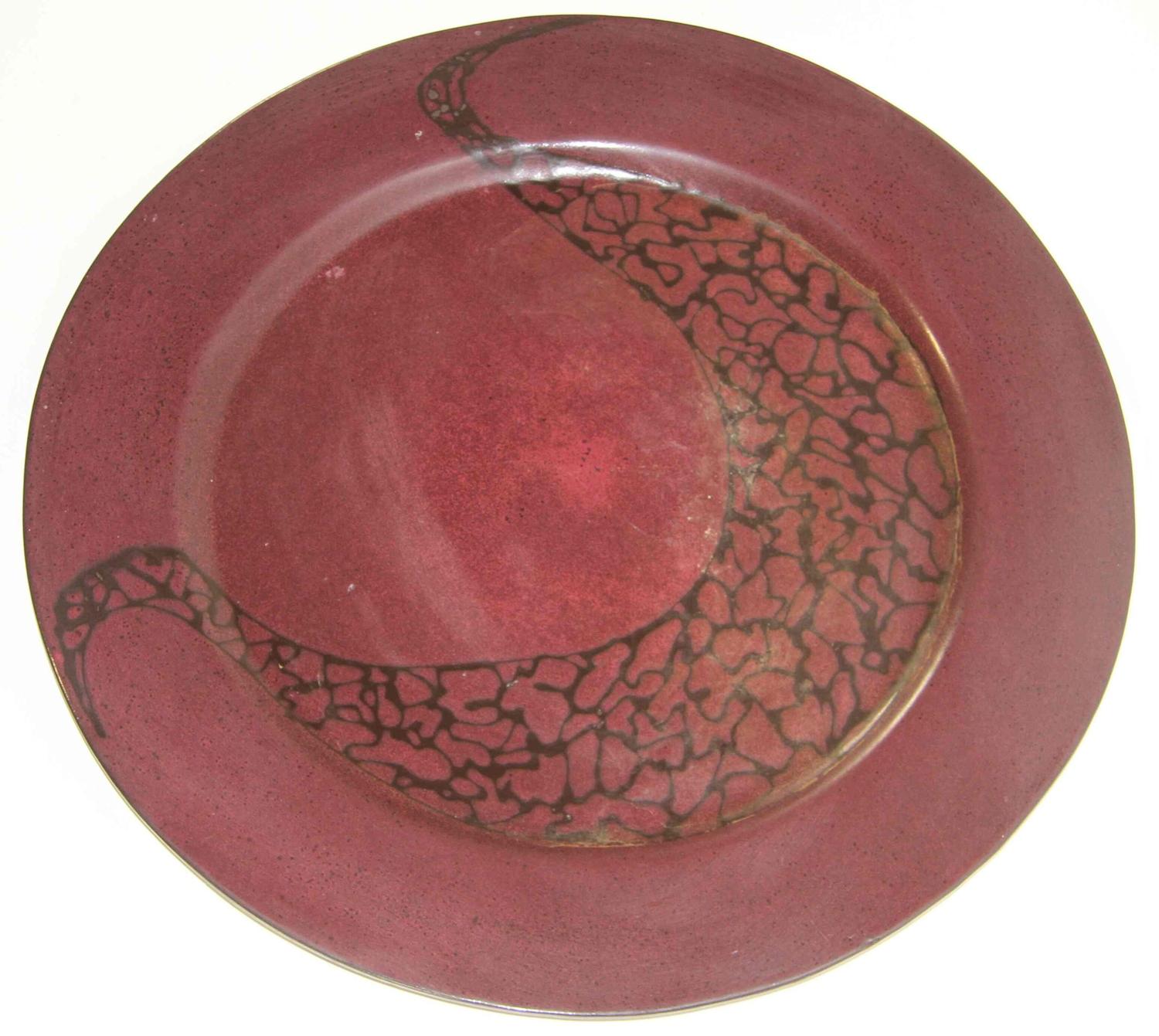 Two Haeger Pottery Chargers Diameter of largest 21 1/4 inches.