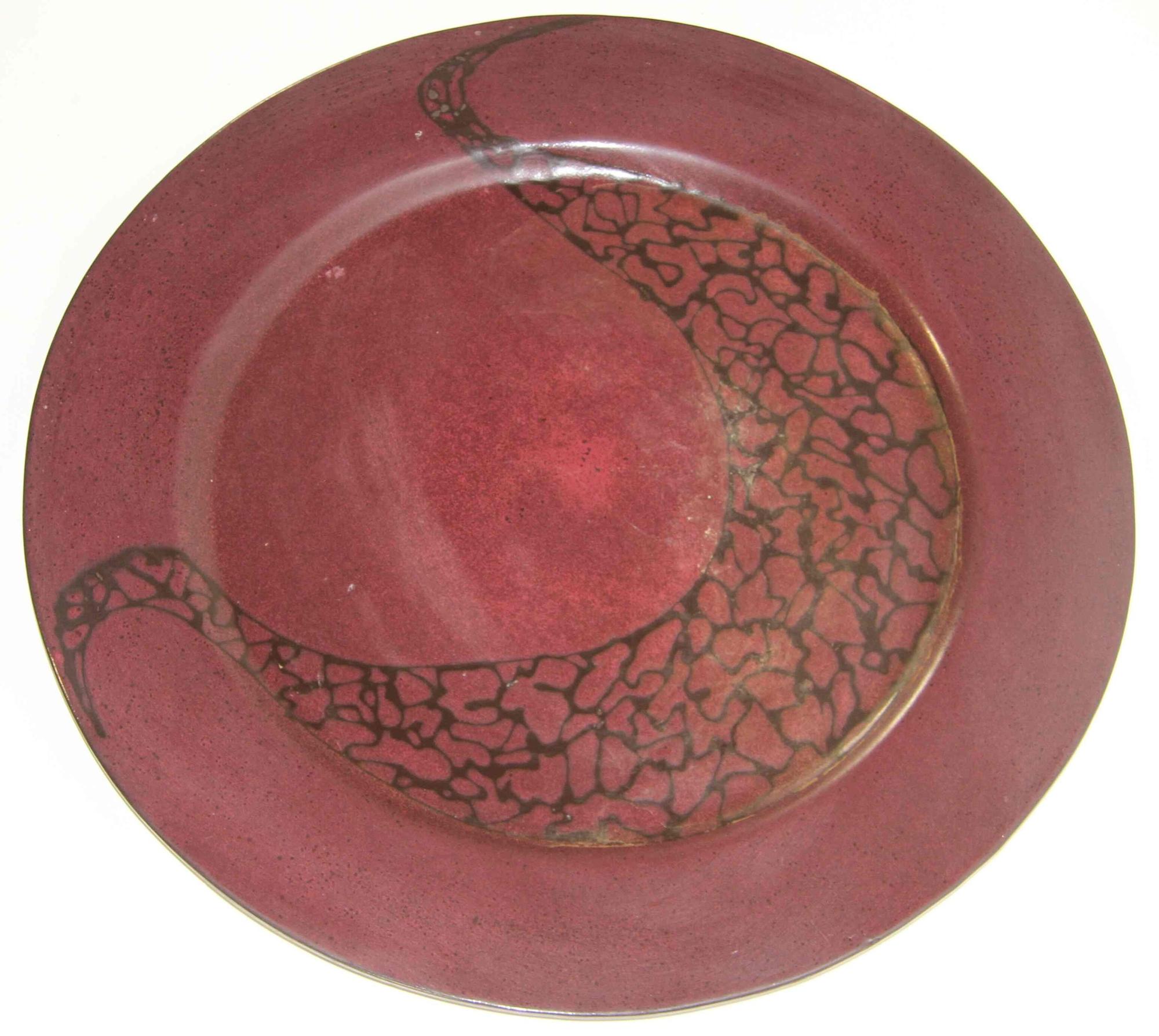Two Haeger Pottery Chargers Diameter of largest 21 1/4 inches.