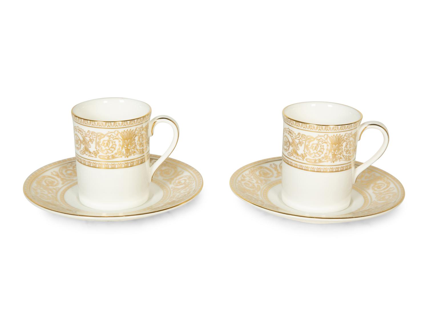 A Set of Royal Doulton Coffee Cups and Saucers in the Sovereign Pattern