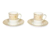 A Set of Royal Doulton Coffee Cups and Saucers in the Sovereign Pattern