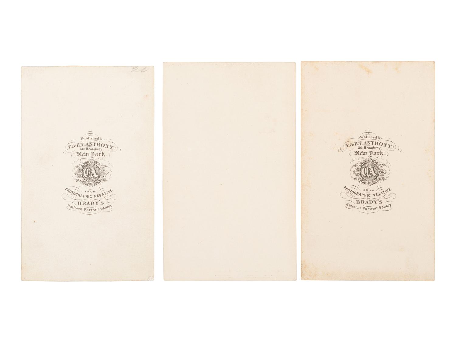 [LINCOLN, Abraham (1809-1865)]. 3 CDVs of Abraham Lincoln taken by BRADY and BERGER in January and February, 1864.