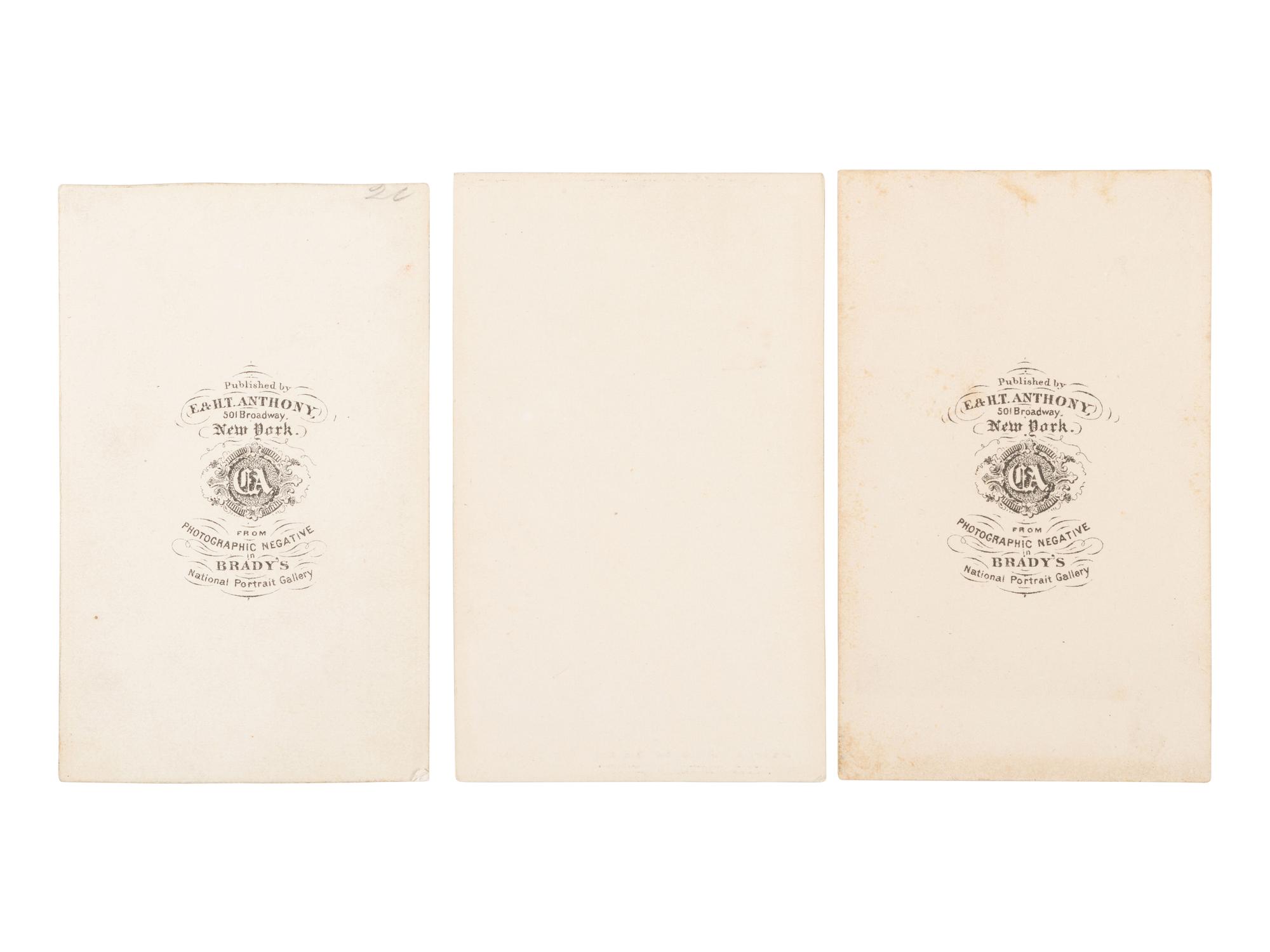 [LINCOLN, Abraham (1809-1865)]. 3 CDVs of Abraham Lincoln taken by BRADY and BERGER in January and February, 1864.