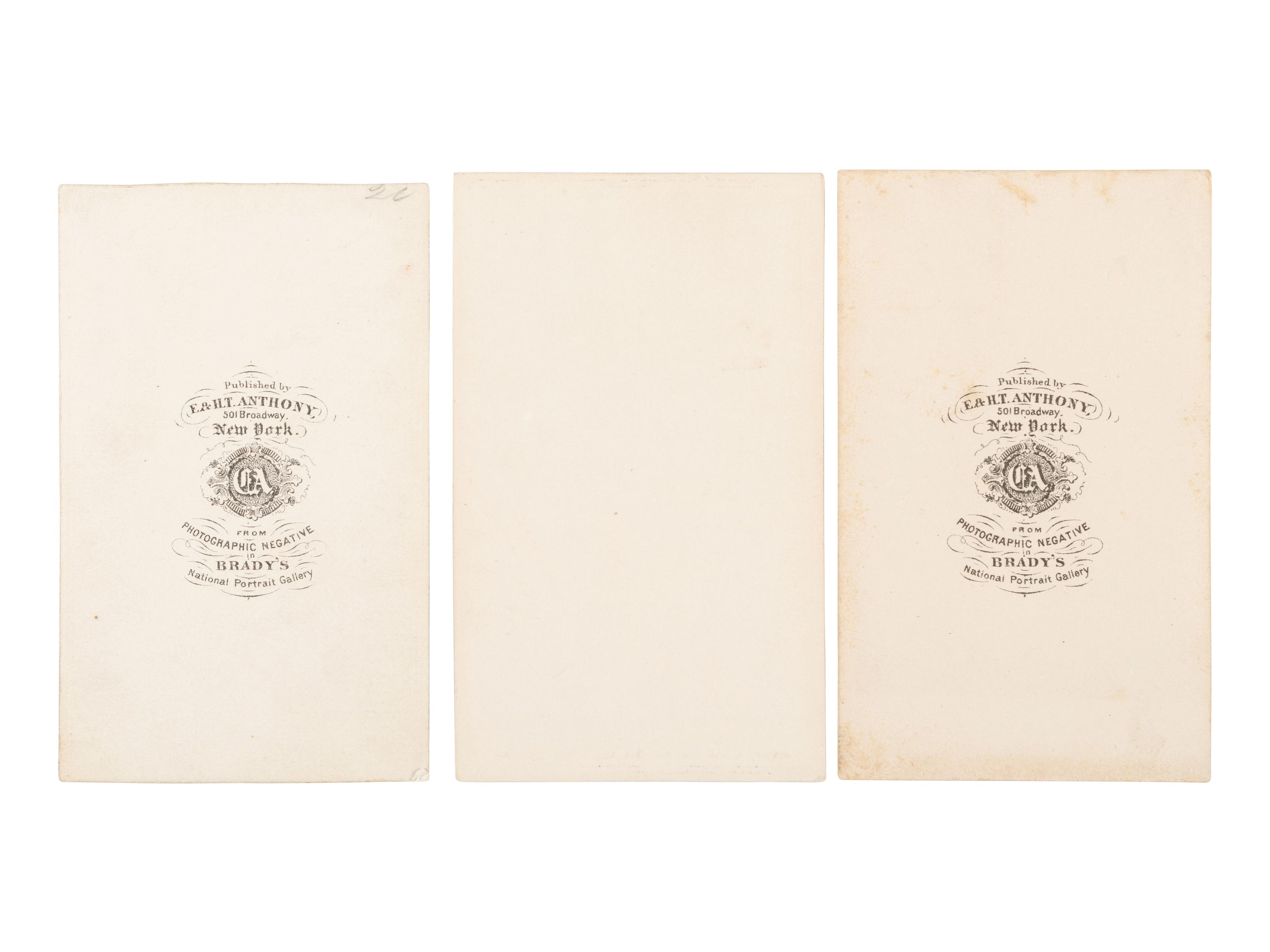 [LINCOLN, Abraham (1809-1865)]. 3 CDVs of Abraham Lincoln taken by BRADY and BERGER in January and February, 1864.