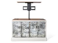 An Antiqued Mirror Mechanized Television Console DONATED BY S.R. GAMBREL, INC.