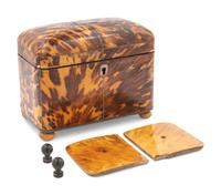 A George III Tortoiseshell Tea Caddy