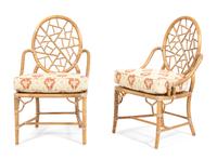 A Set of Six MacGuire Cracked Ice Dining Chairs Height 37 inches. — 20TH CENTURY
