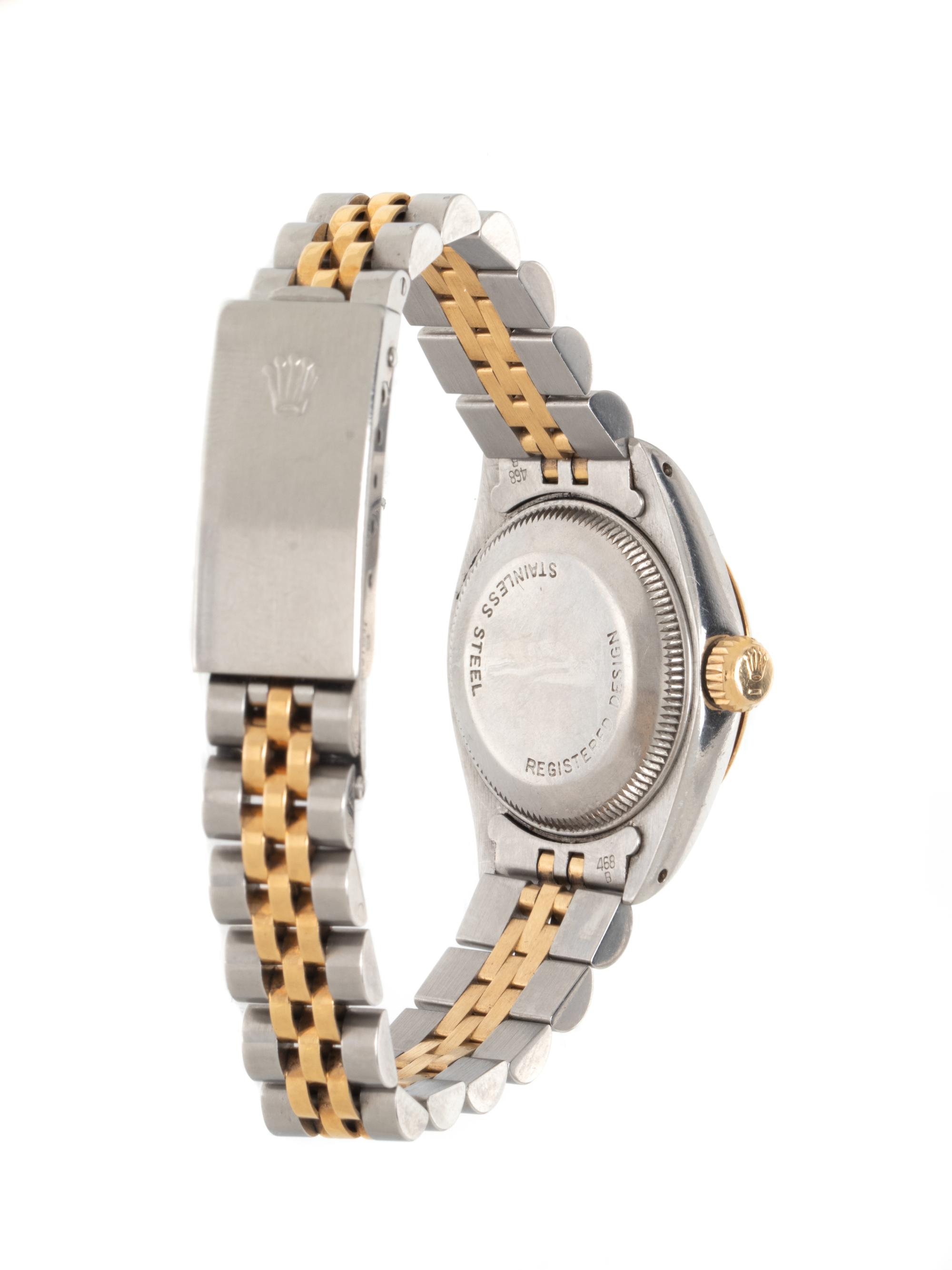 ROLEX, REF. 6917 STAINLESS STEEL AND YELLOW GOLD 'OYSTER PERPETUAL DATE' WATCH