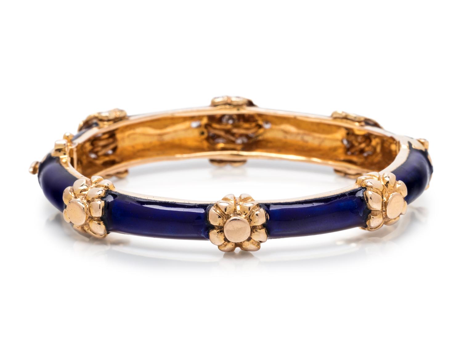 ENAMEL AND DIAMOND BANGLE BRACELET