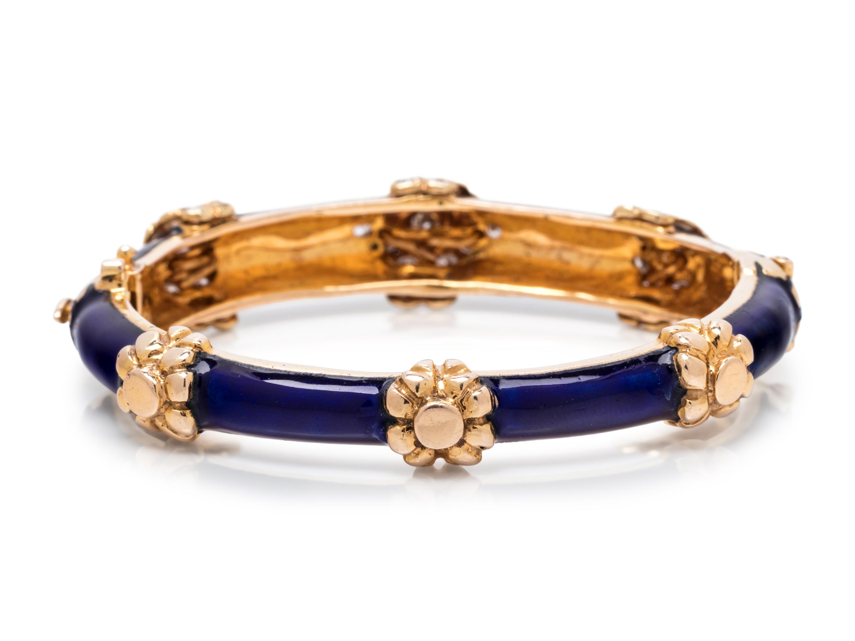 ENAMEL AND DIAMOND BANGLE BRACELET