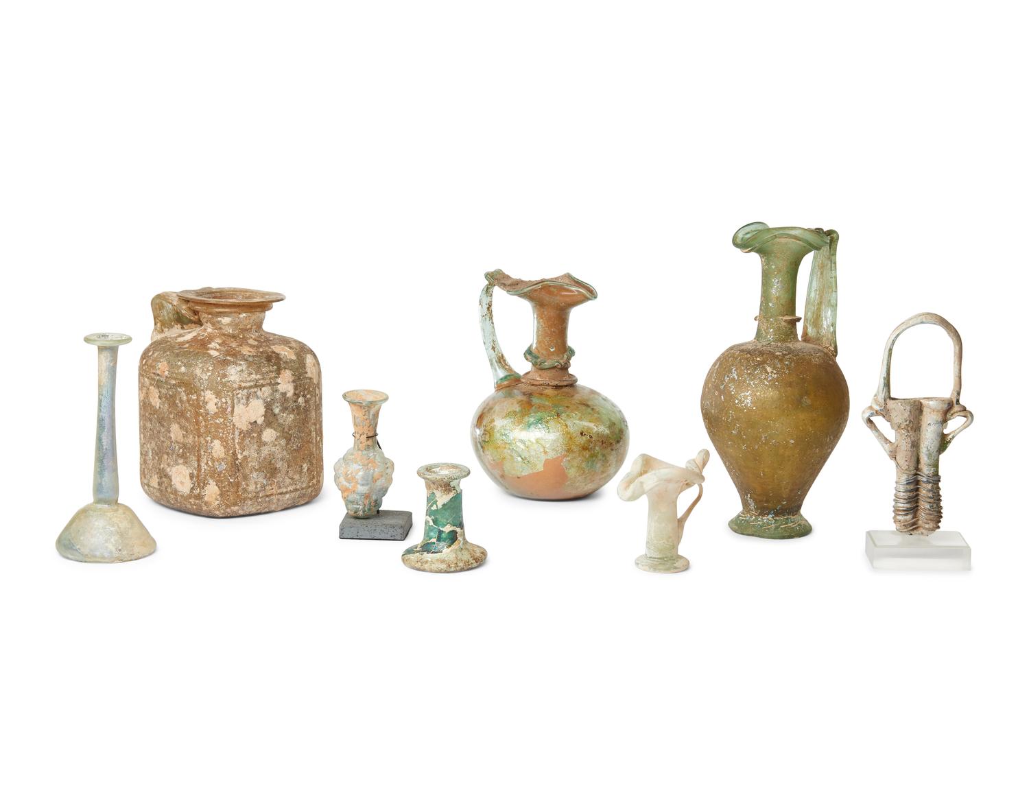Eight Roman and Islamic Glass Vessels