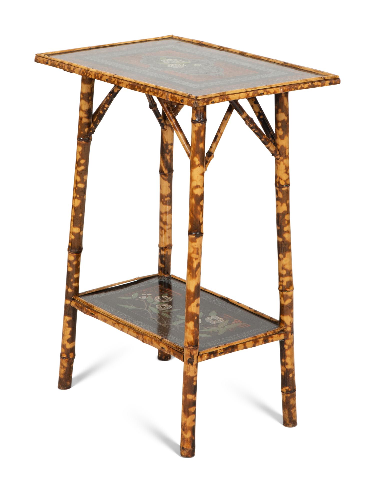 An English Lacquer and Bamboo Side Table