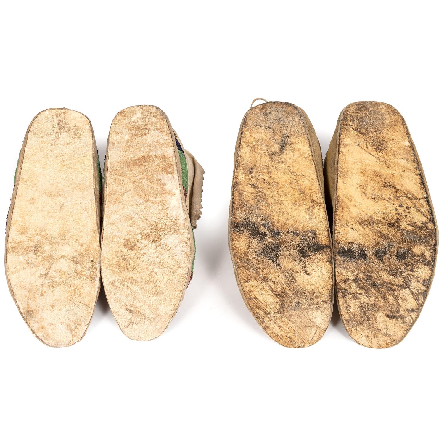 Southern Plains Beaded Hide Moccasins