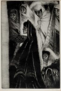 A group of three prints ( Corn Husking - Taos Pueblo; Saint's Day Processional; Gift Bearing at Dawn)