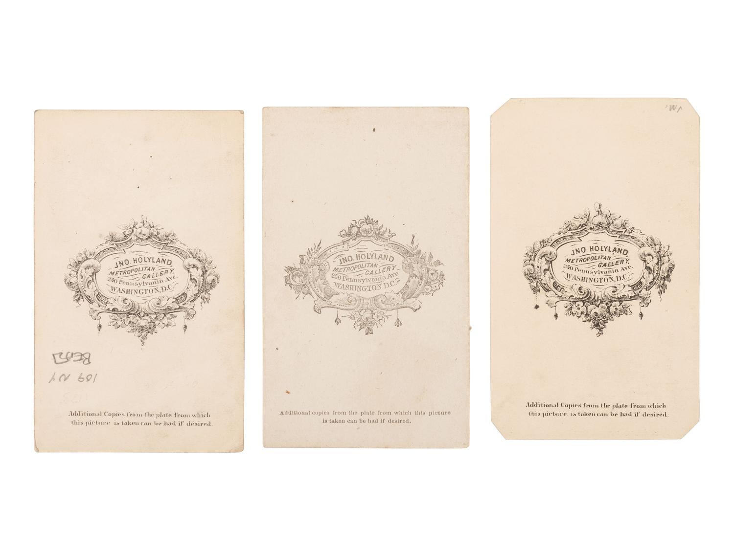 [LINCOLN]. 15 CDVs of Generals and other officers wearing Lincoln mourning pins and bands incl. General LOGAN & Admiral FARRAGUT.