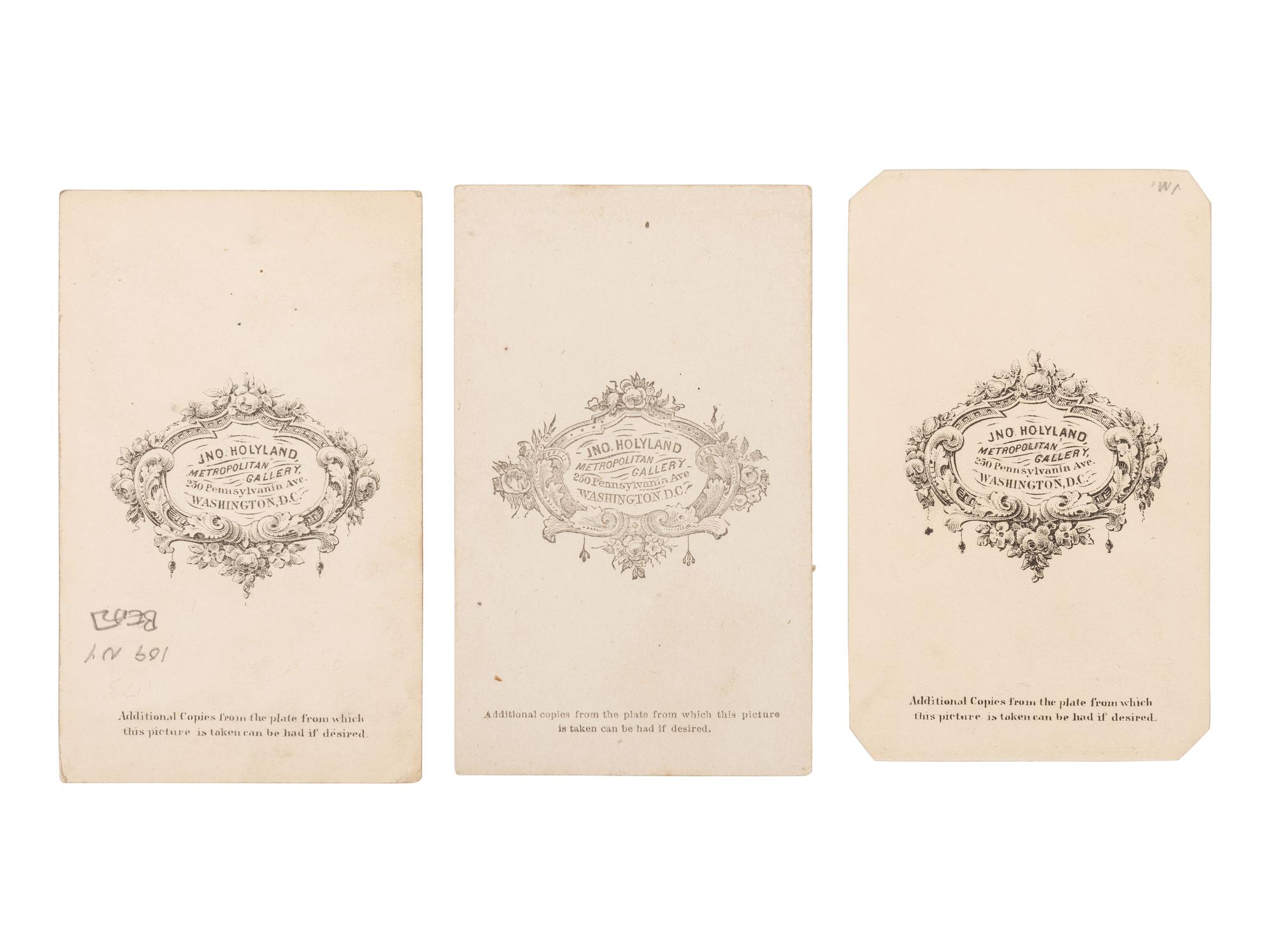 [LINCOLN]. 15 CDVs of Generals and other officers wearing Lincoln mourning pins and bands incl. General LOGAN & Admiral FARRAGUT.