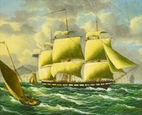 Sailboats at Sea (two works)
